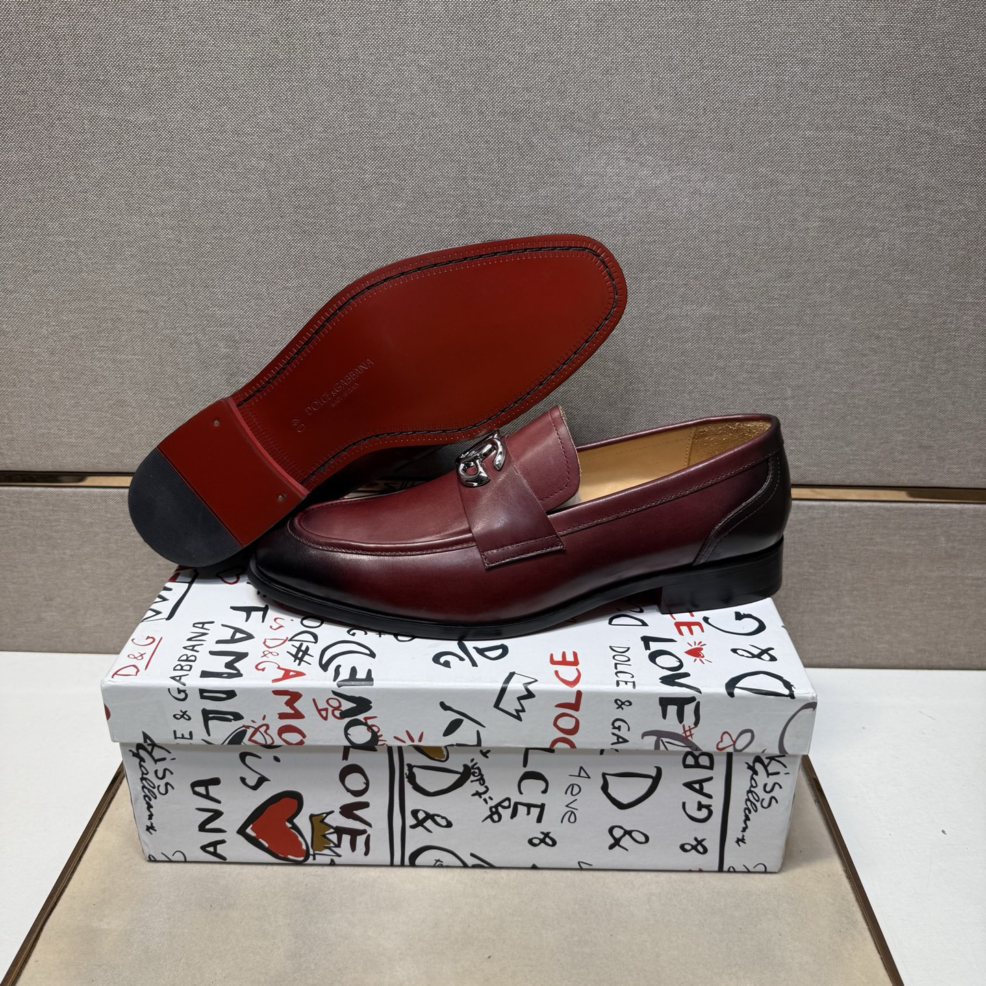 D&G men's leather shoes-98
