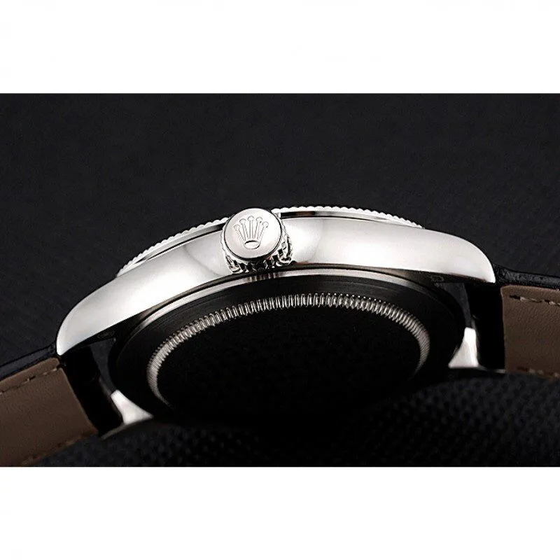 Swiss Cellini Time Silver Case Black Dial Black Leather Bracelet 622654