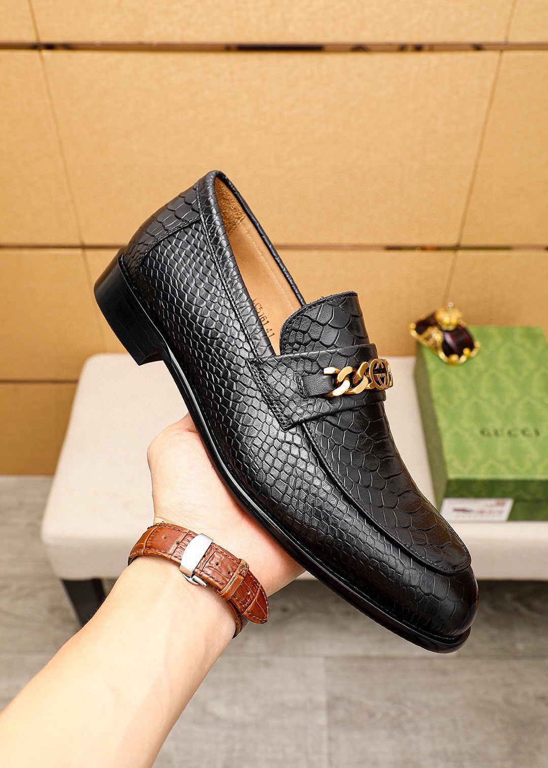 Gucci men's leather shoes-76