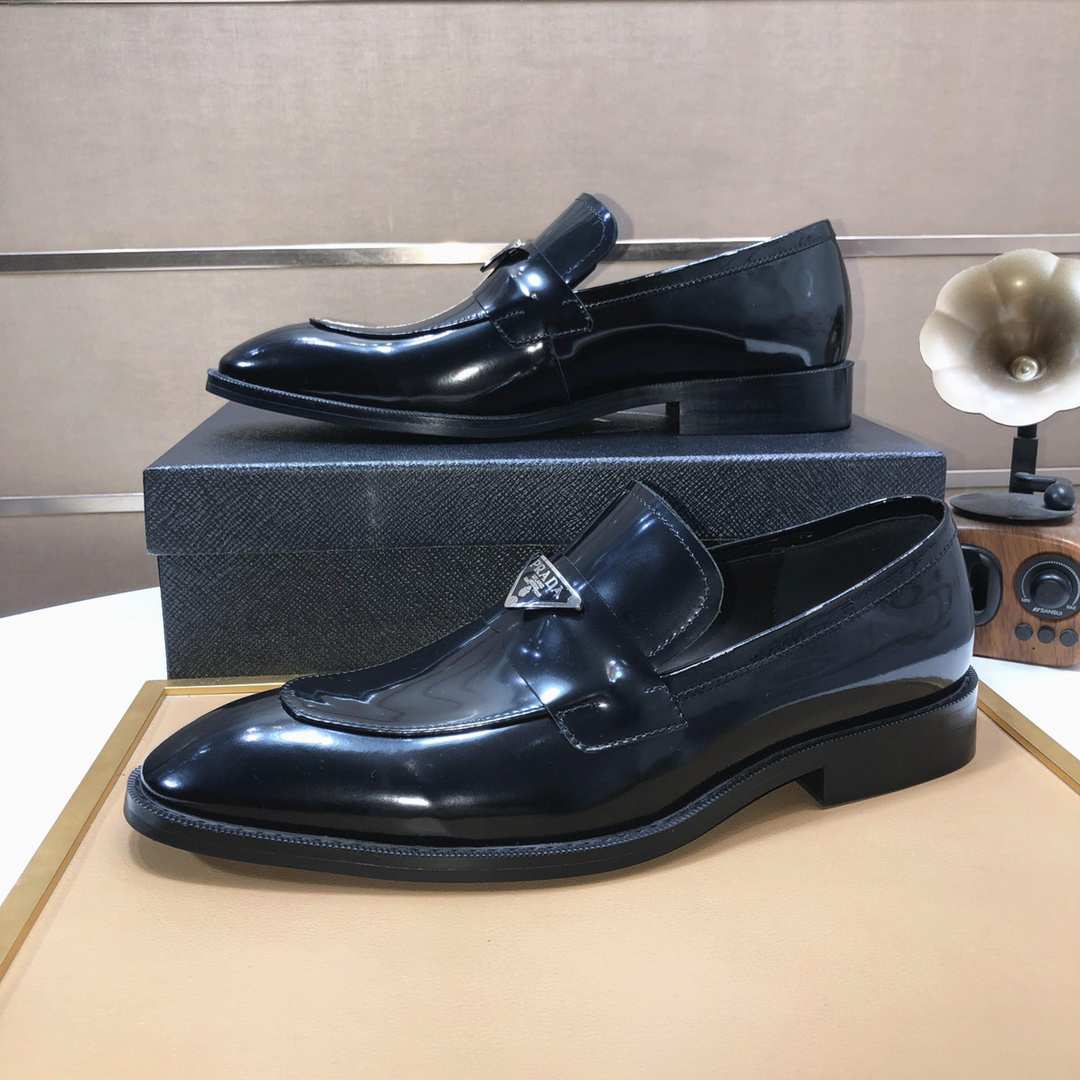 Prada men's leather shoes-36