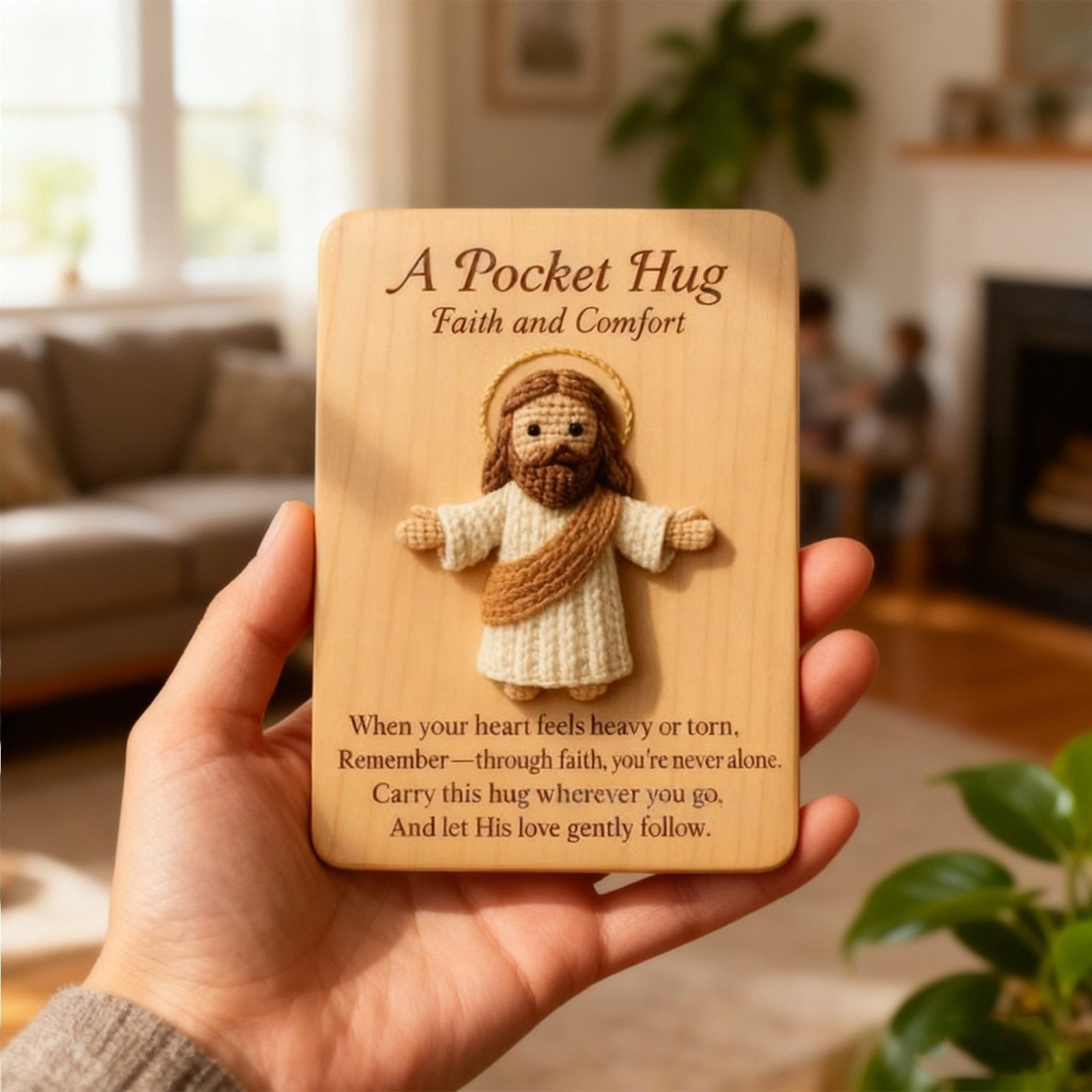 A Pocket Hug Faith and Comfort — Jesus Doll Pocket Charm