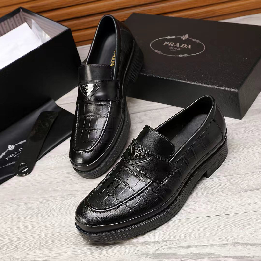 Prada men's leather shoes-75