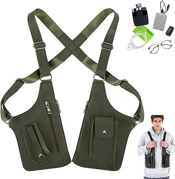 Tactical Double Shoulder Armpit Bag,Anti-Pickpocket Hidden Strap Wallet