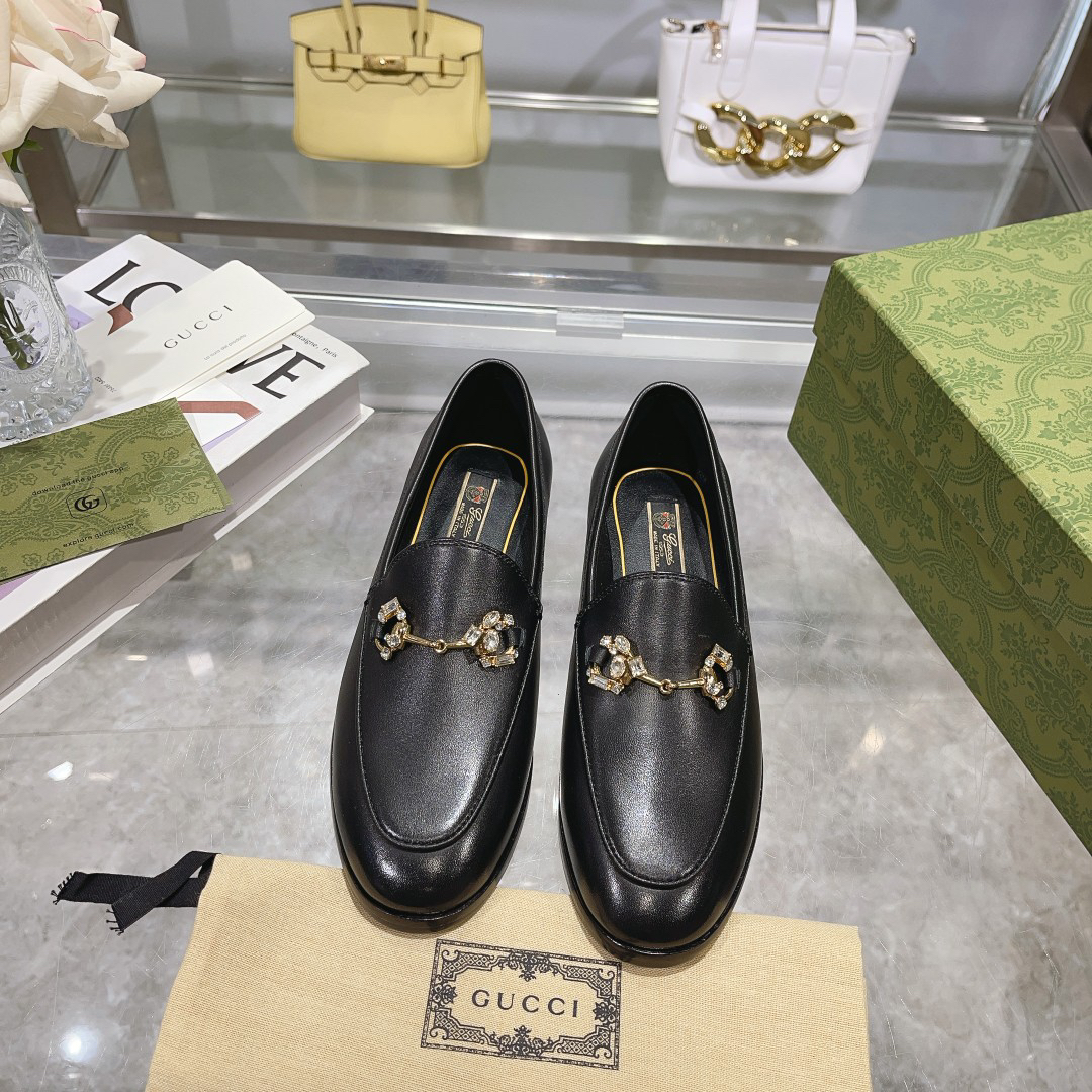 Gucci women's leather shoes-20