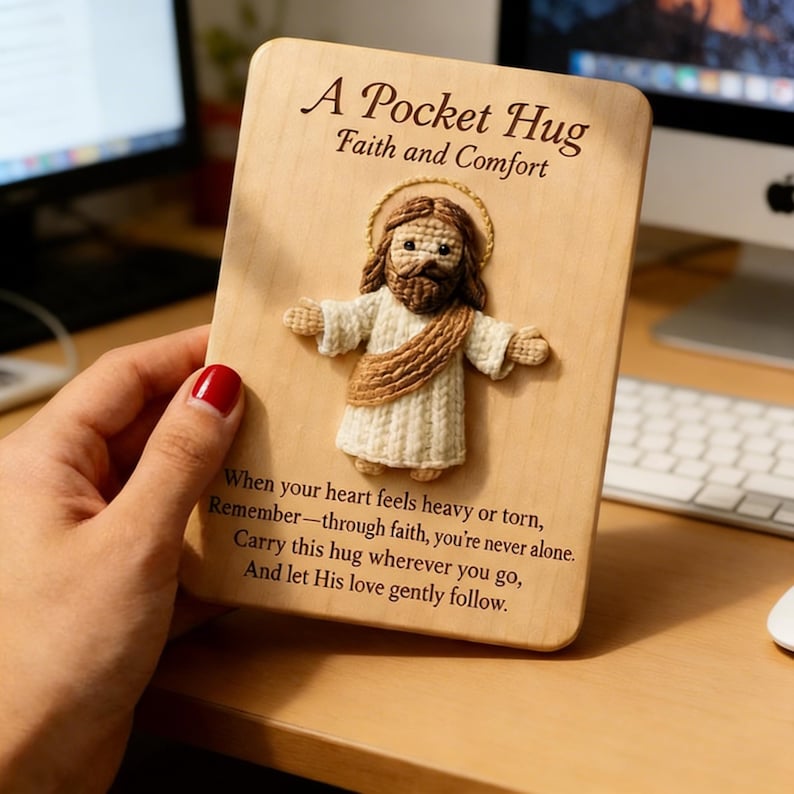 A Pocket Hug Faith and Comfort — Jesus Doll Pocket Charm