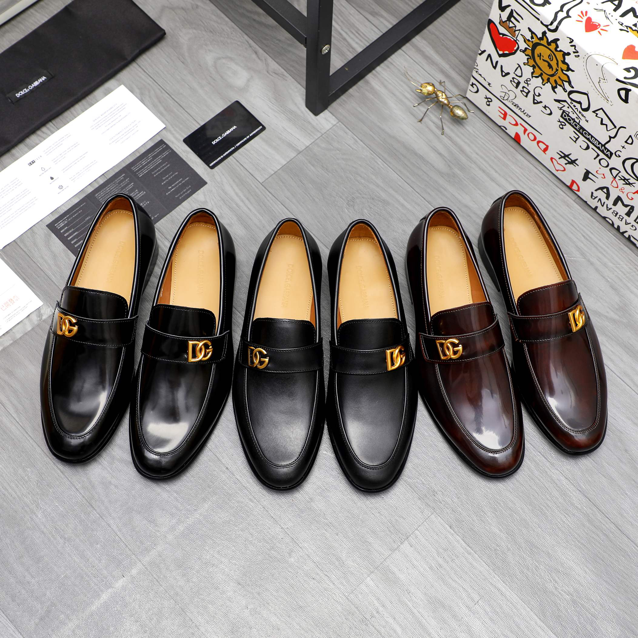 D&G men's leather shoes-60