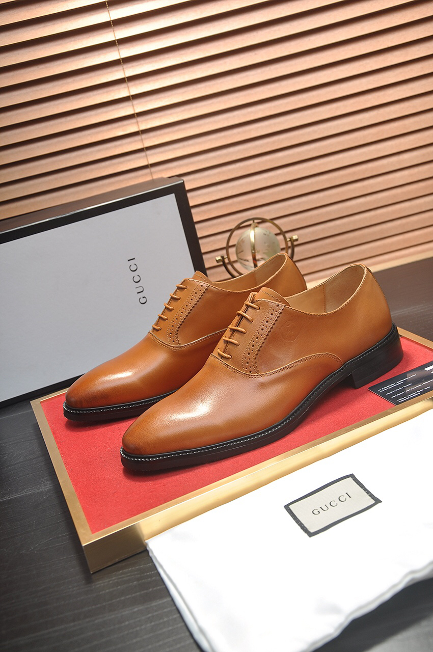 Gucci men's leather shoes-60