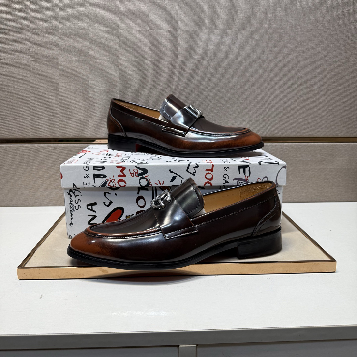 D&G men's leather shoes-103