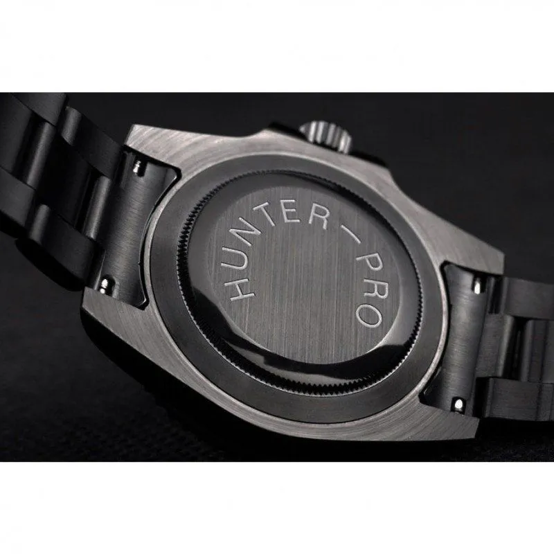 Swiss GMT Master II Pro-Hunter Black Steel Strap Black Dial