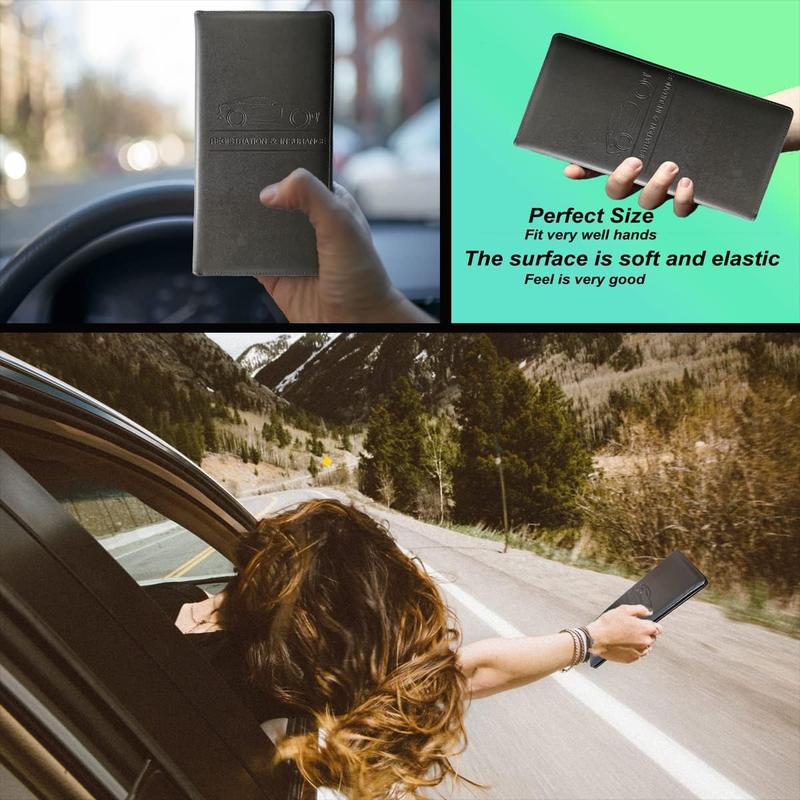 ✨Car Registration & Insurance Card Holder-With Magnetic Shut for Cards, Essential Document, Driver License