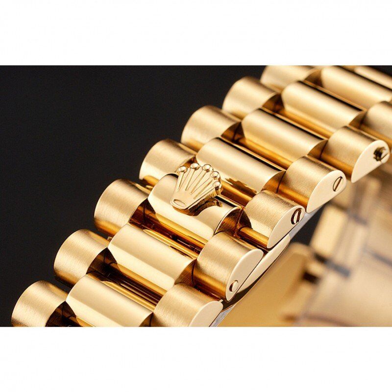 Swiss Day-Date Diamonds And Rubies Black Dial Yellow Gold Bracelet 1454101