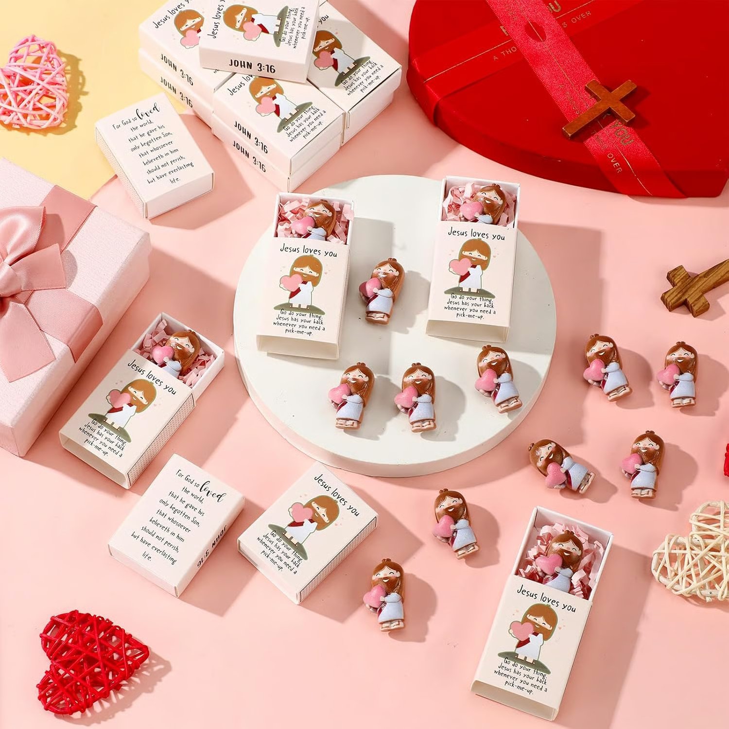 🙏💝Mini Jesus Loves You Figurines Gifts✨