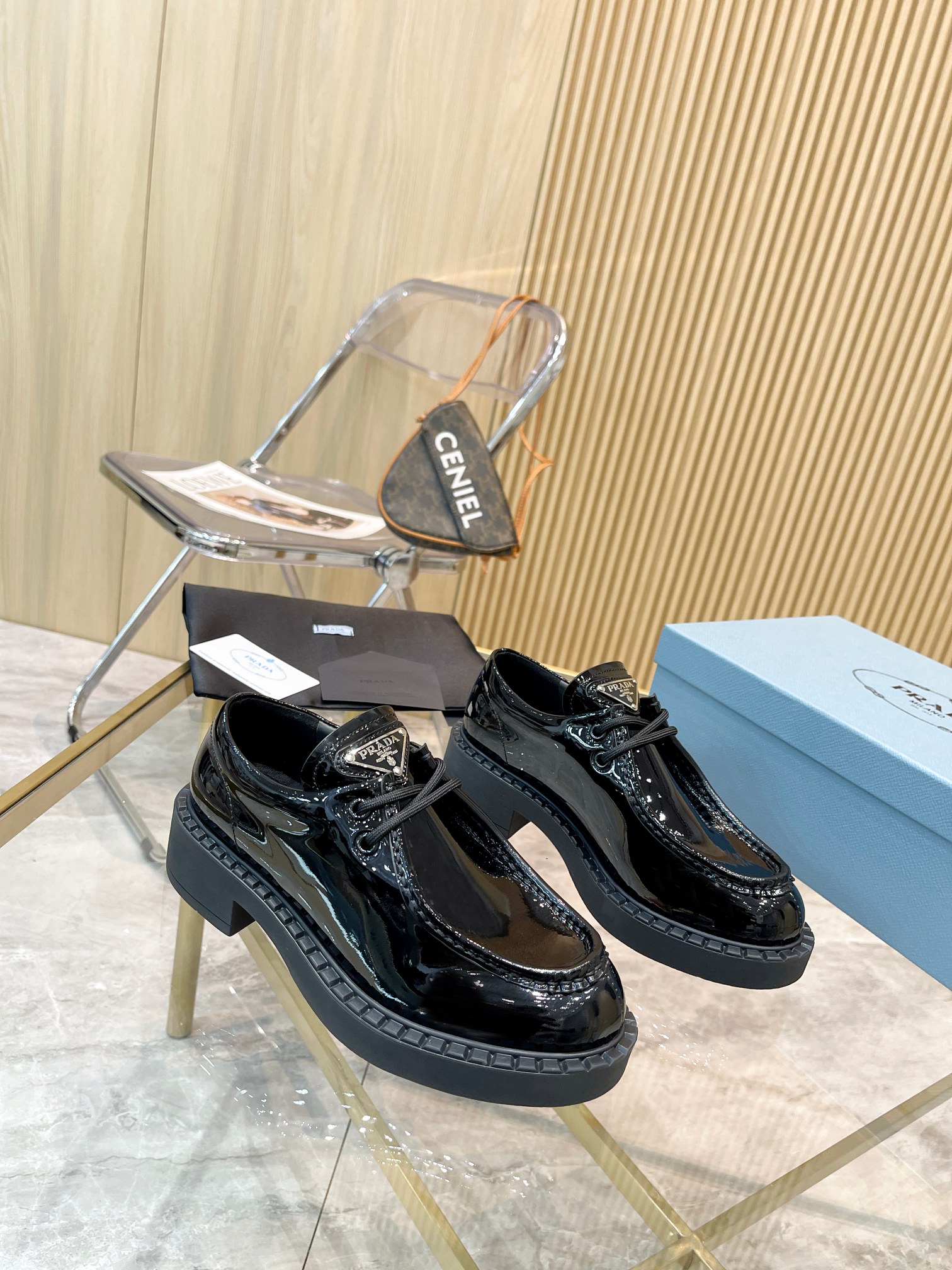 Prada women's leather shoes-30