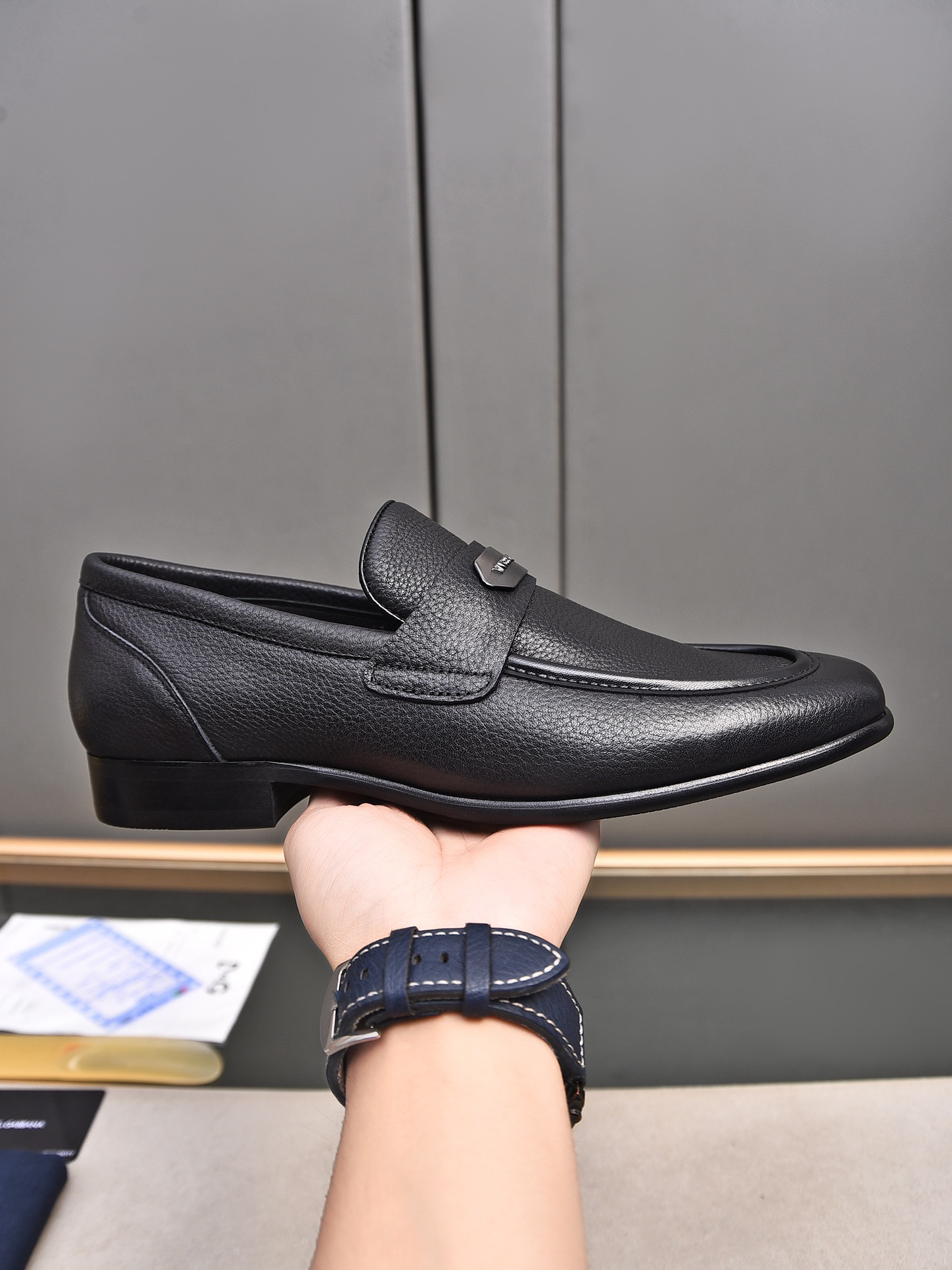 D&G men's leather shoes-10