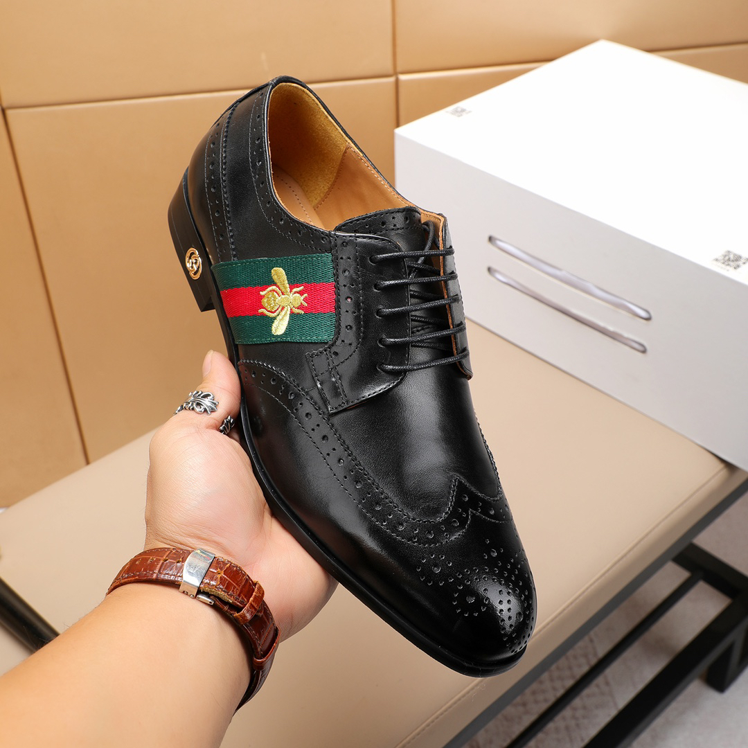 Gucci men's leather shoes-52