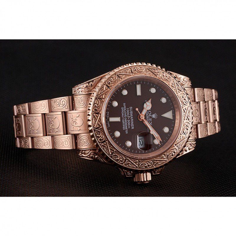 Swiss Submariner Skull Limited Edition Brown Dial Rose Gold Case And Bracelet 1454087