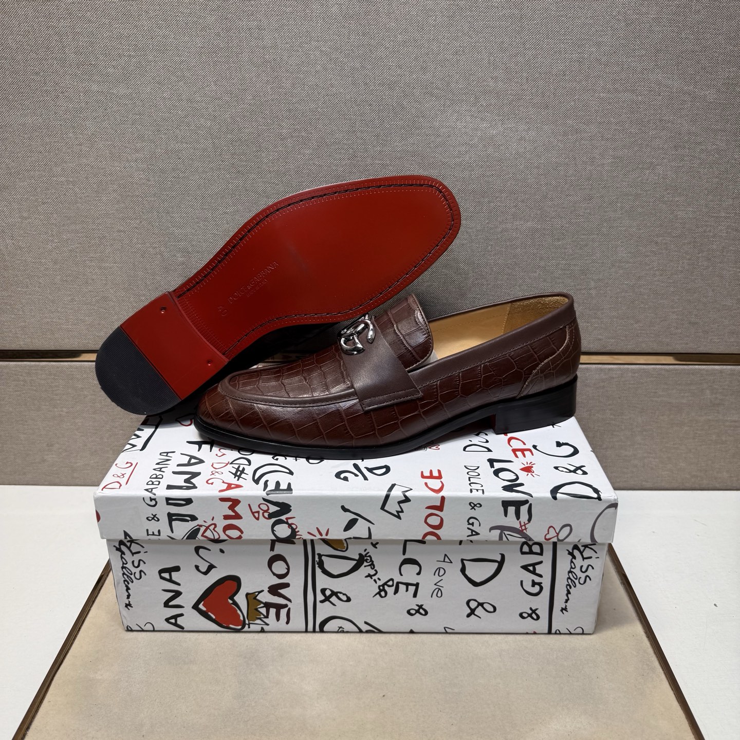 D&G men's leather shoes-110