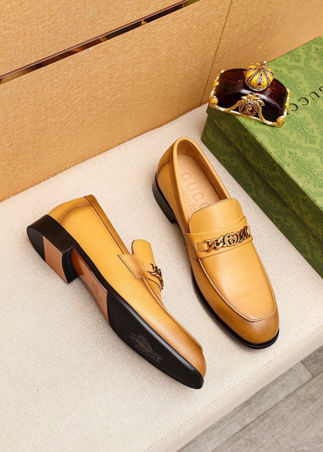 Gucci men's leather shoes-79