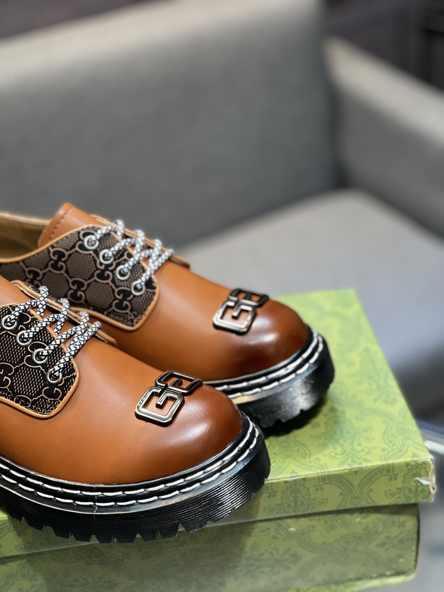 Gucci men's leather shoes-47