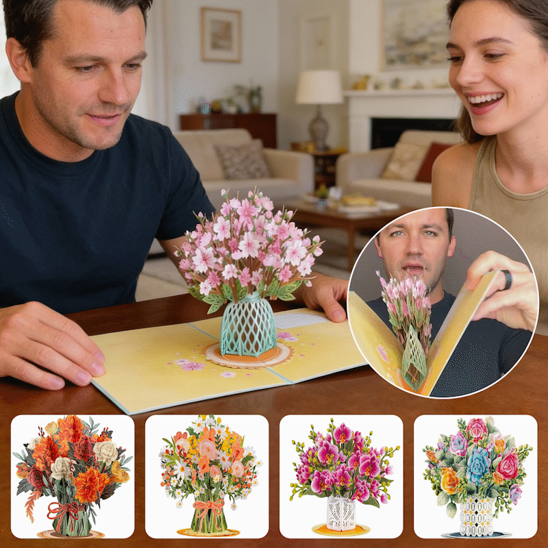 🏆50K+ SOLD! 🌼💌 Forever-Blooming 3D Flower Pop-Up Card– Personalized Love Message & Everlasting Bloom 🎁