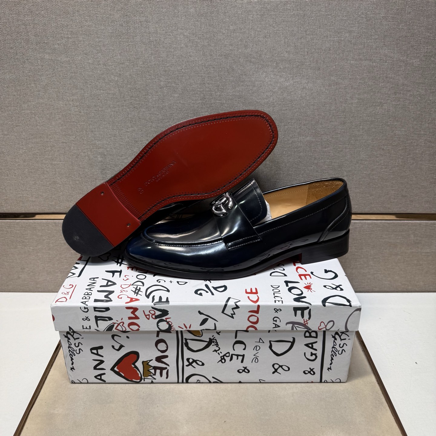 D&G men's leather shoes-114