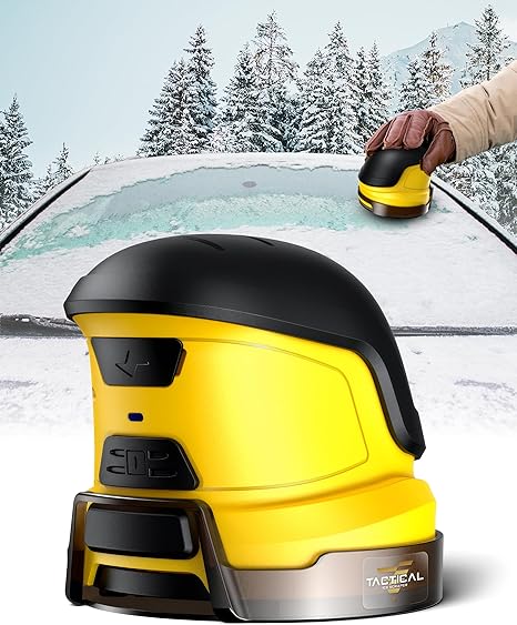 Tactical Electric De-Icer and Ice Scraper Features an electric rotating disc Rechargeable wireless design Scratch-free