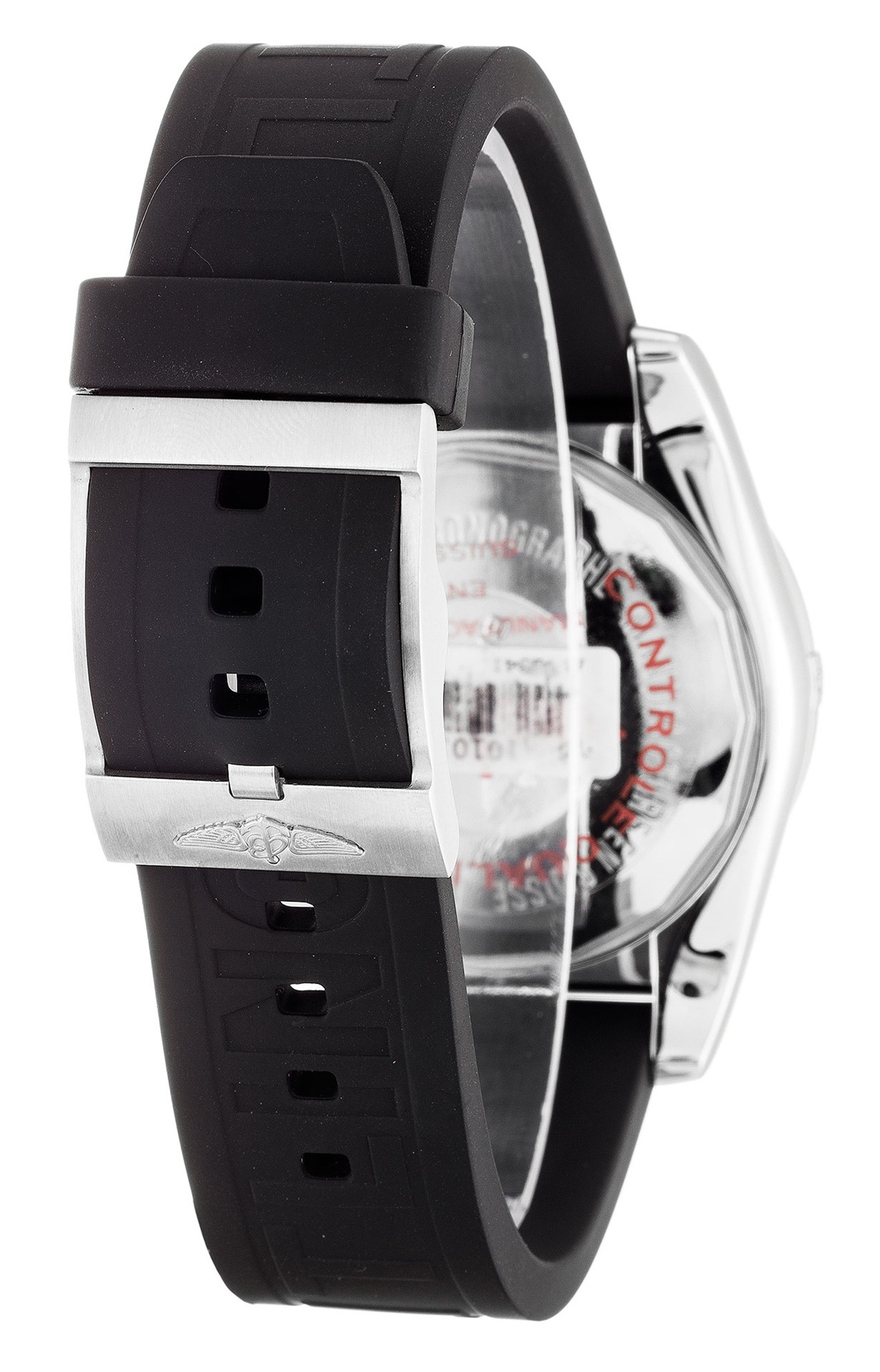 Chronomat 44 Black Dial Rubber Strap AB0110