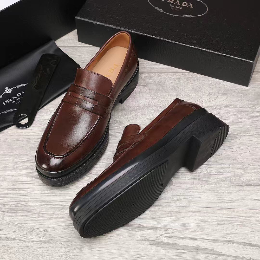 Prada men's leather shoes-78