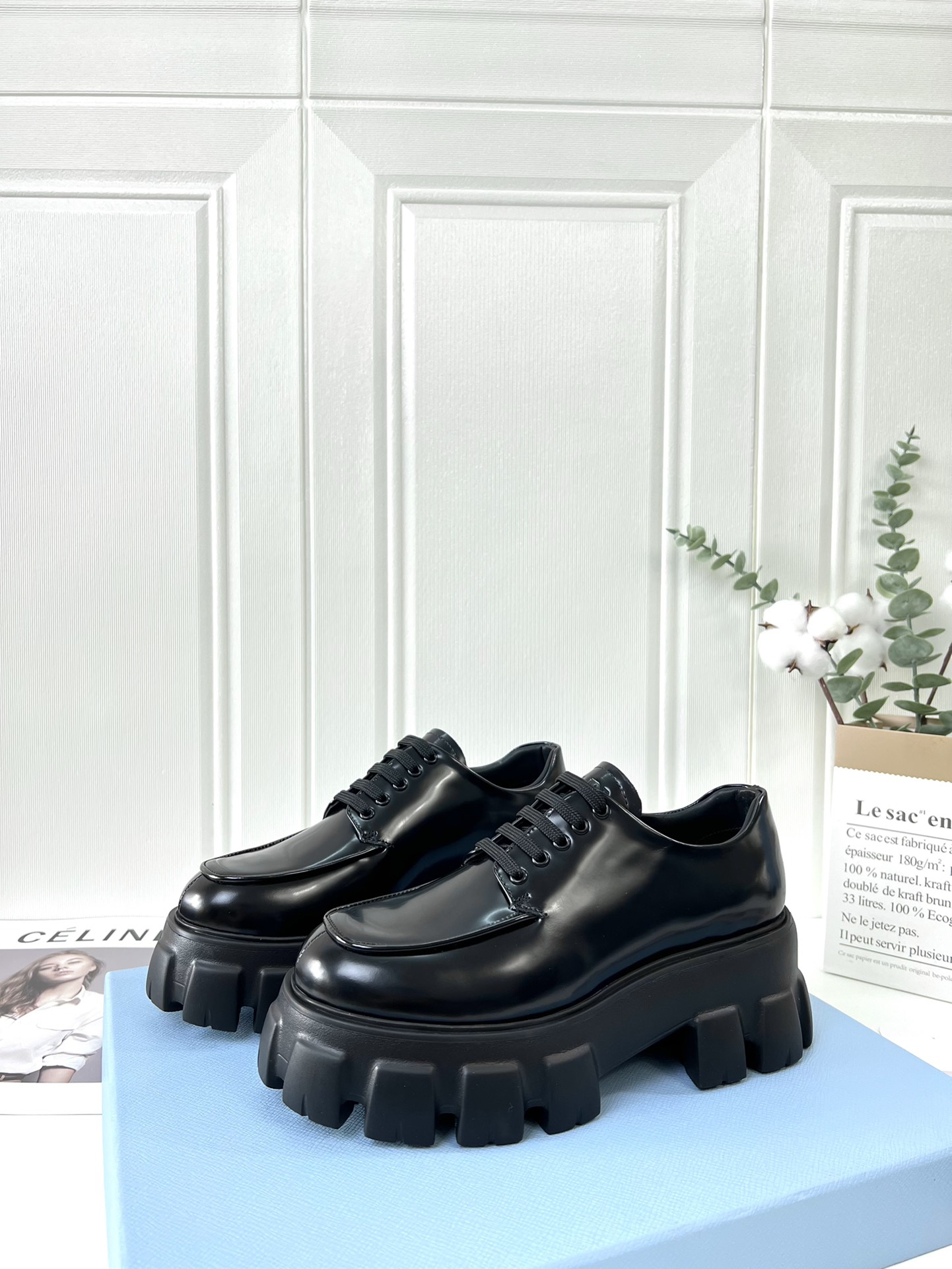 Prada women's leather shoes-22