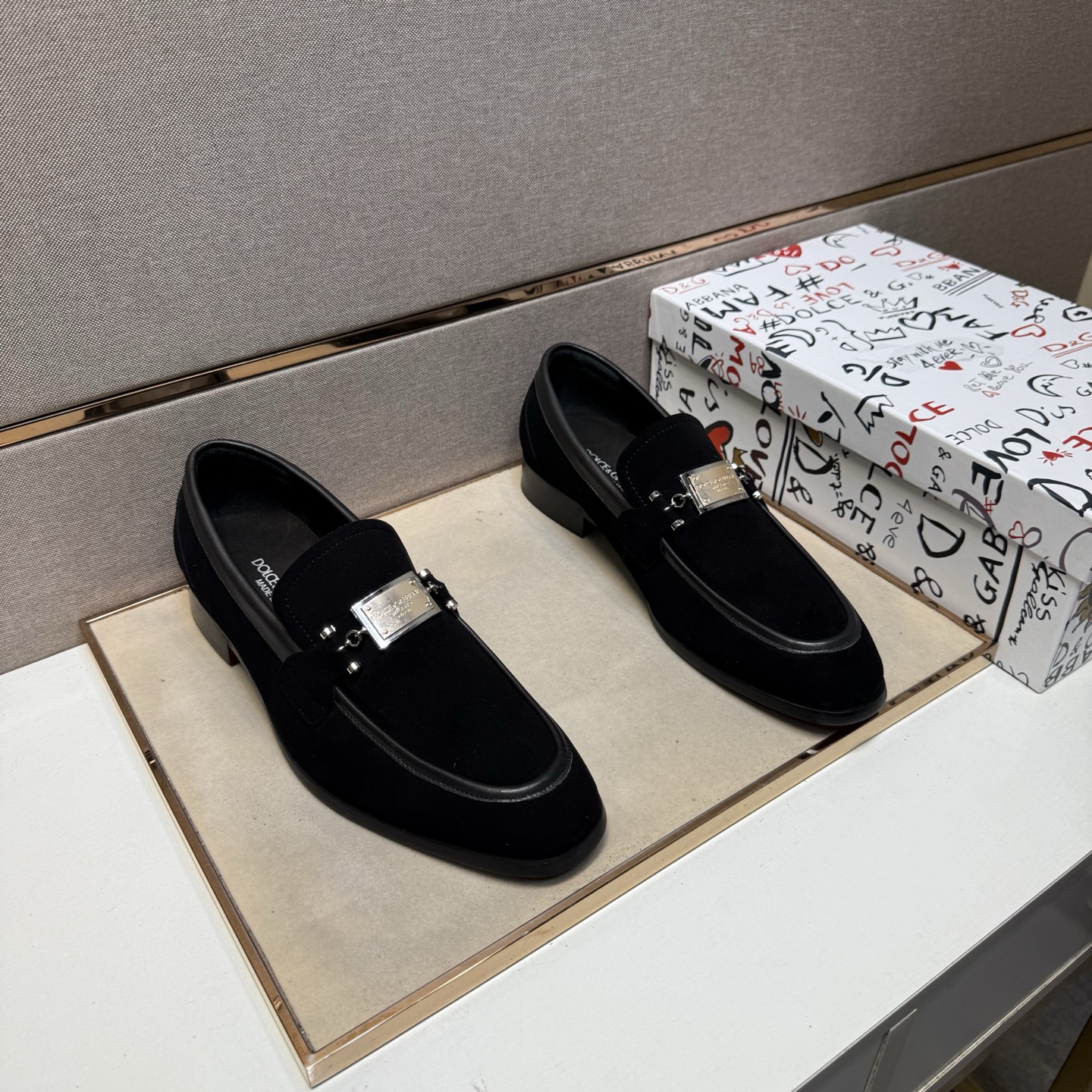D&G men's leather shoes-109