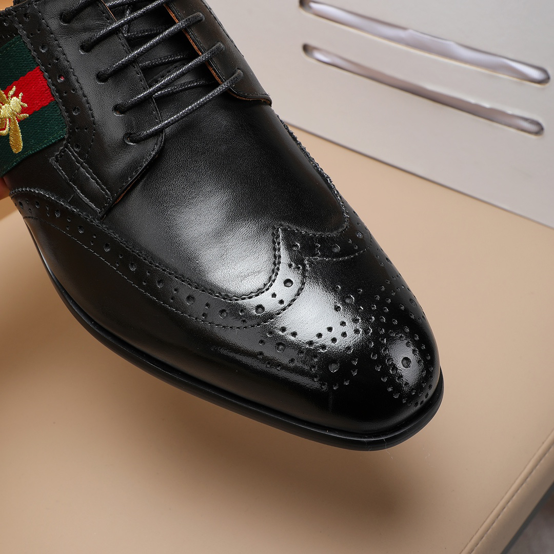 Gucci men's leather shoes-89