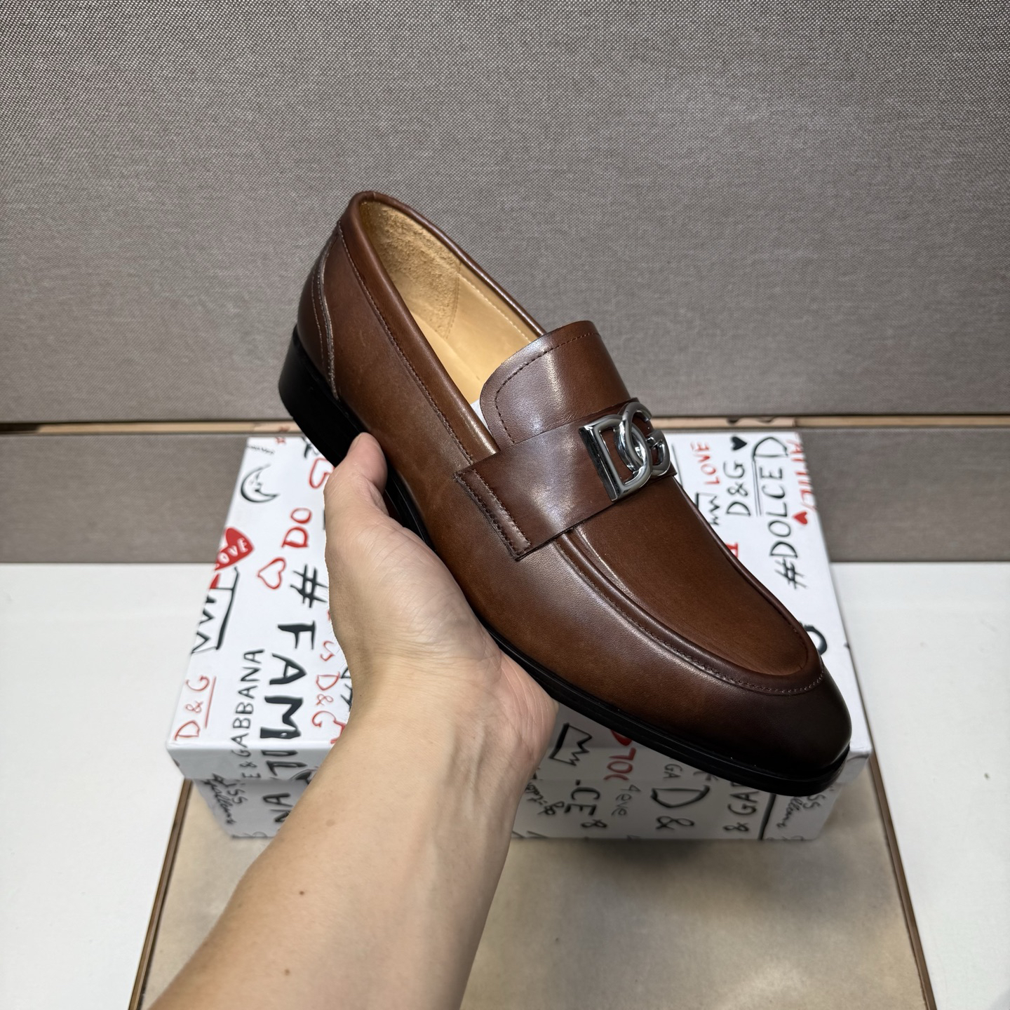 D&G men's leather shoes-99