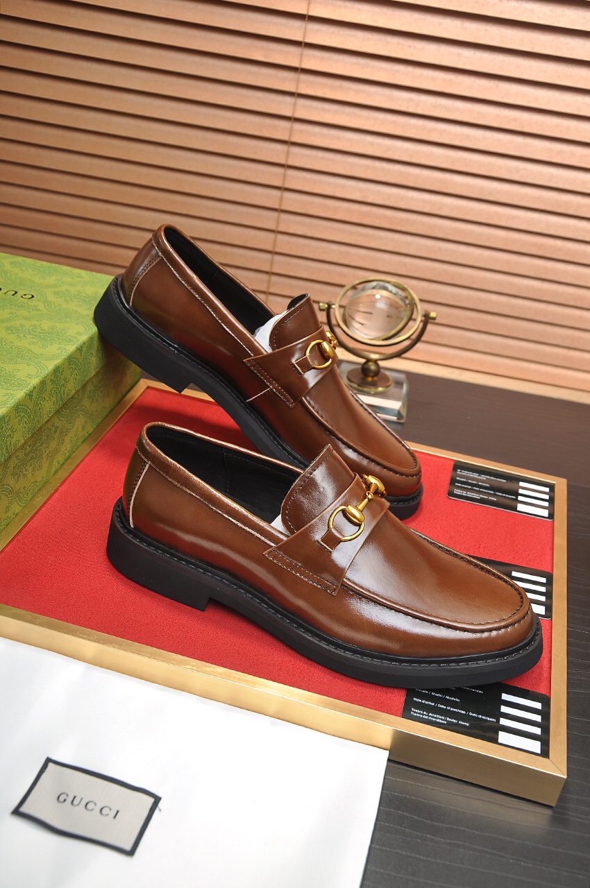 Gucci men's leather shoes-122