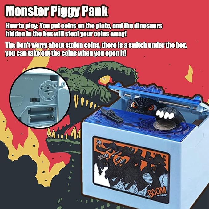 Monster Stealing Piggy Bank, Electronic Chirldren Cash Box Money Bank Toy