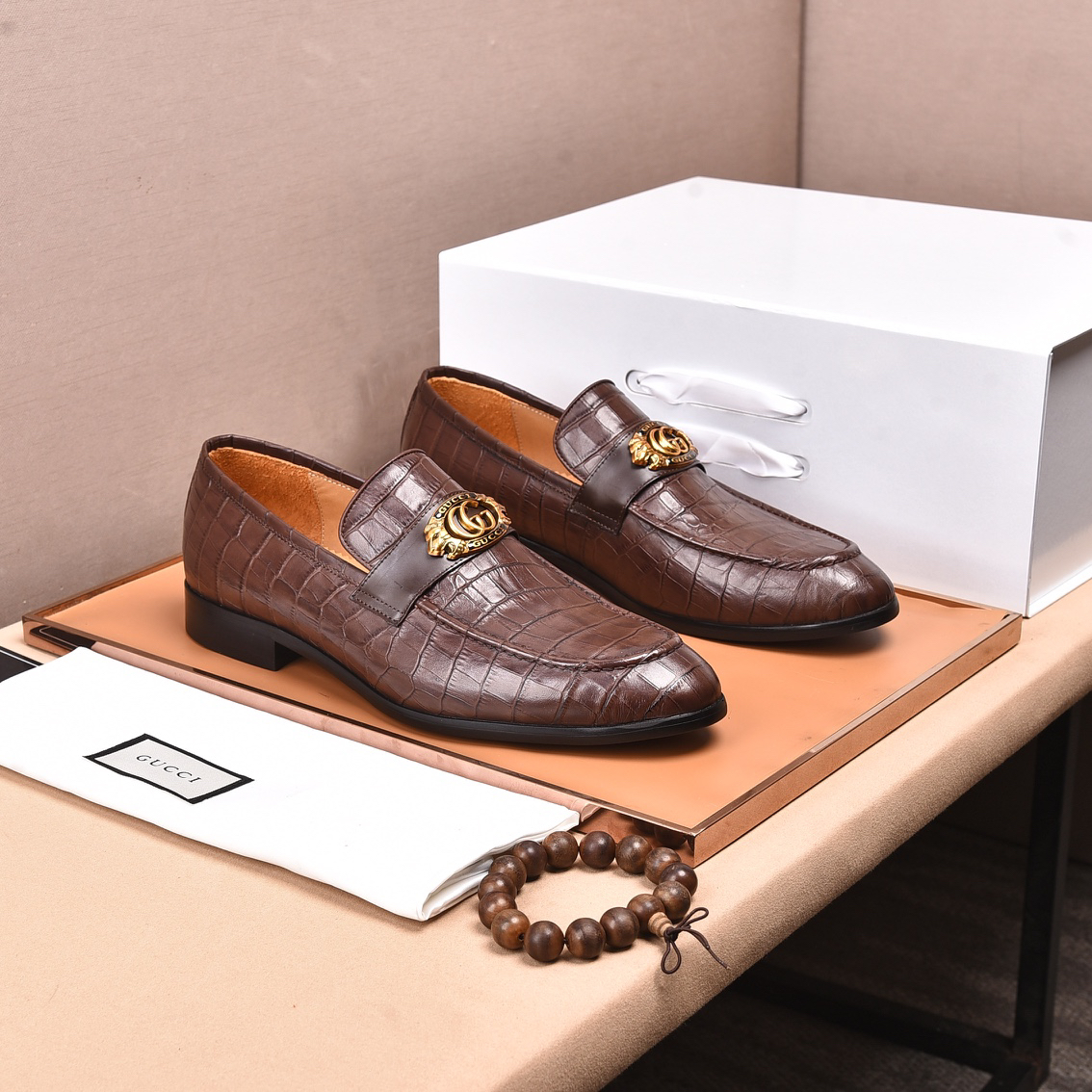 Gucci men's leather shoes-55