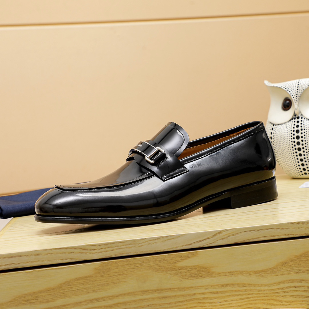Prada men's leather shoes-73