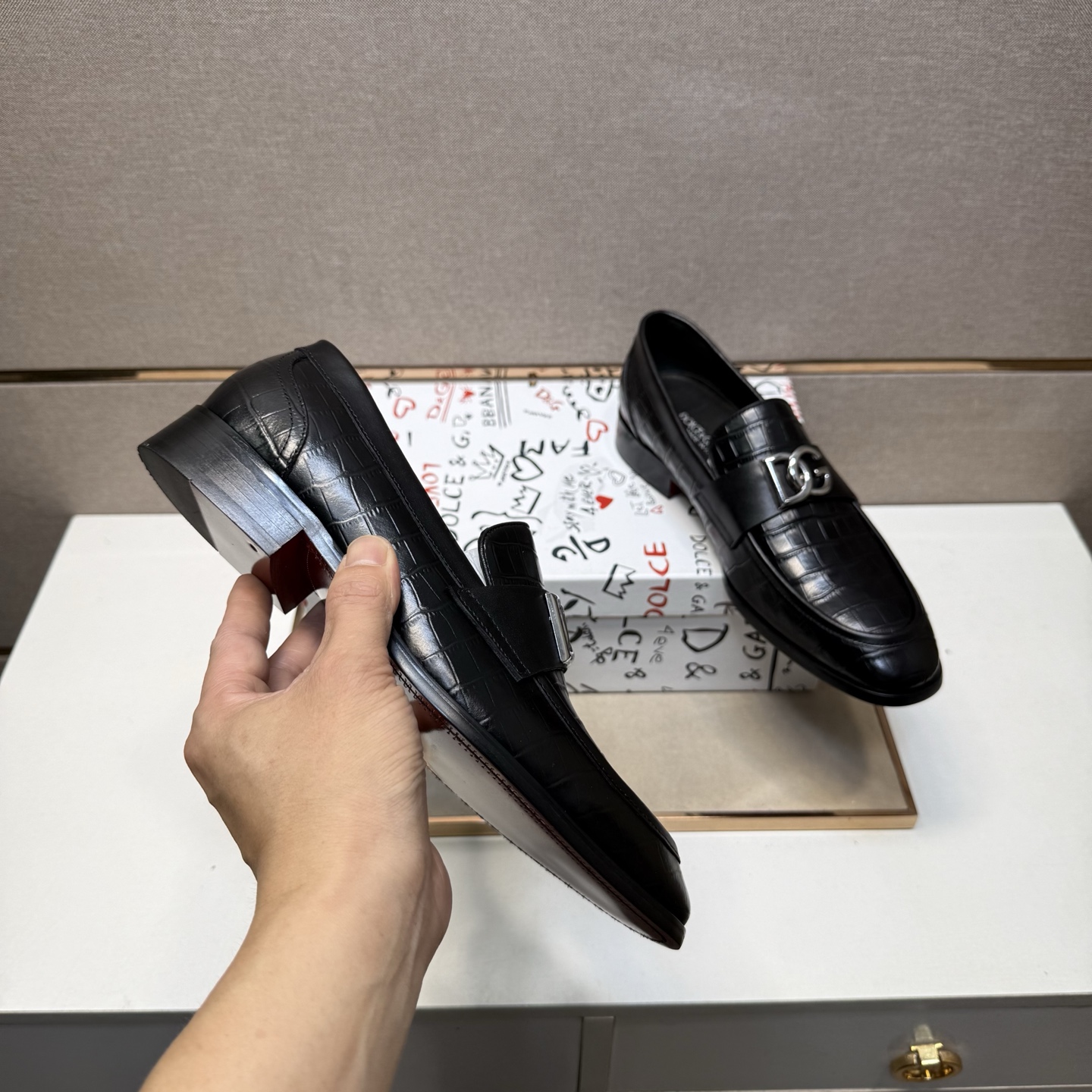 D&G men's leather shoes-31