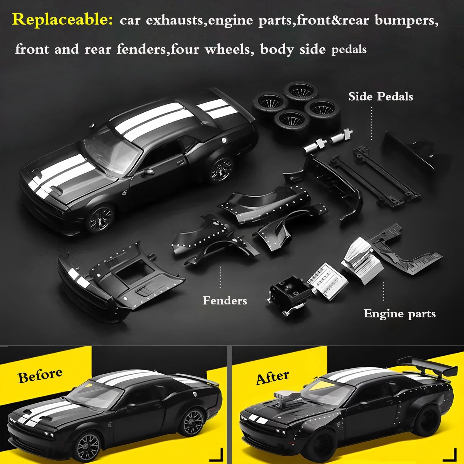 🏁 LOVEPOSELY Dodge DIY Disassembly Toy Car – Fun & Learning in One🚗