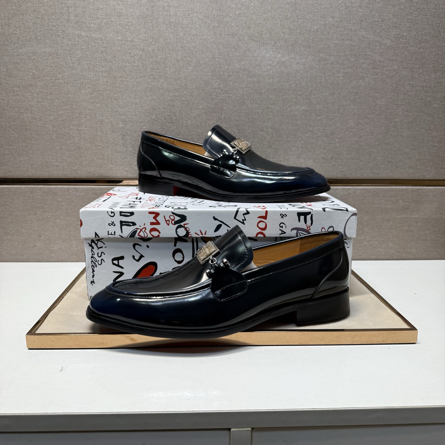 D&G men's leather shoes-91