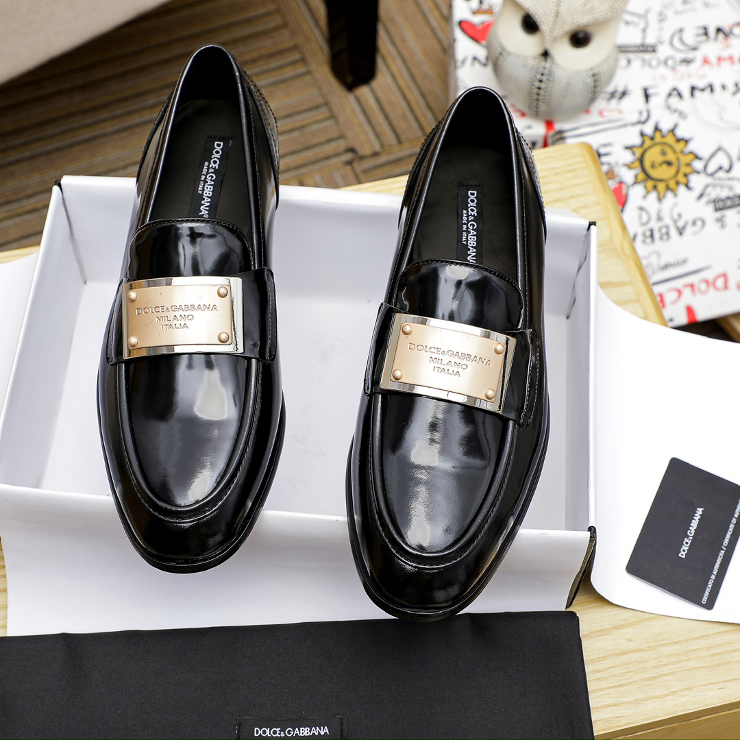 D&G men's leather shoes-69
