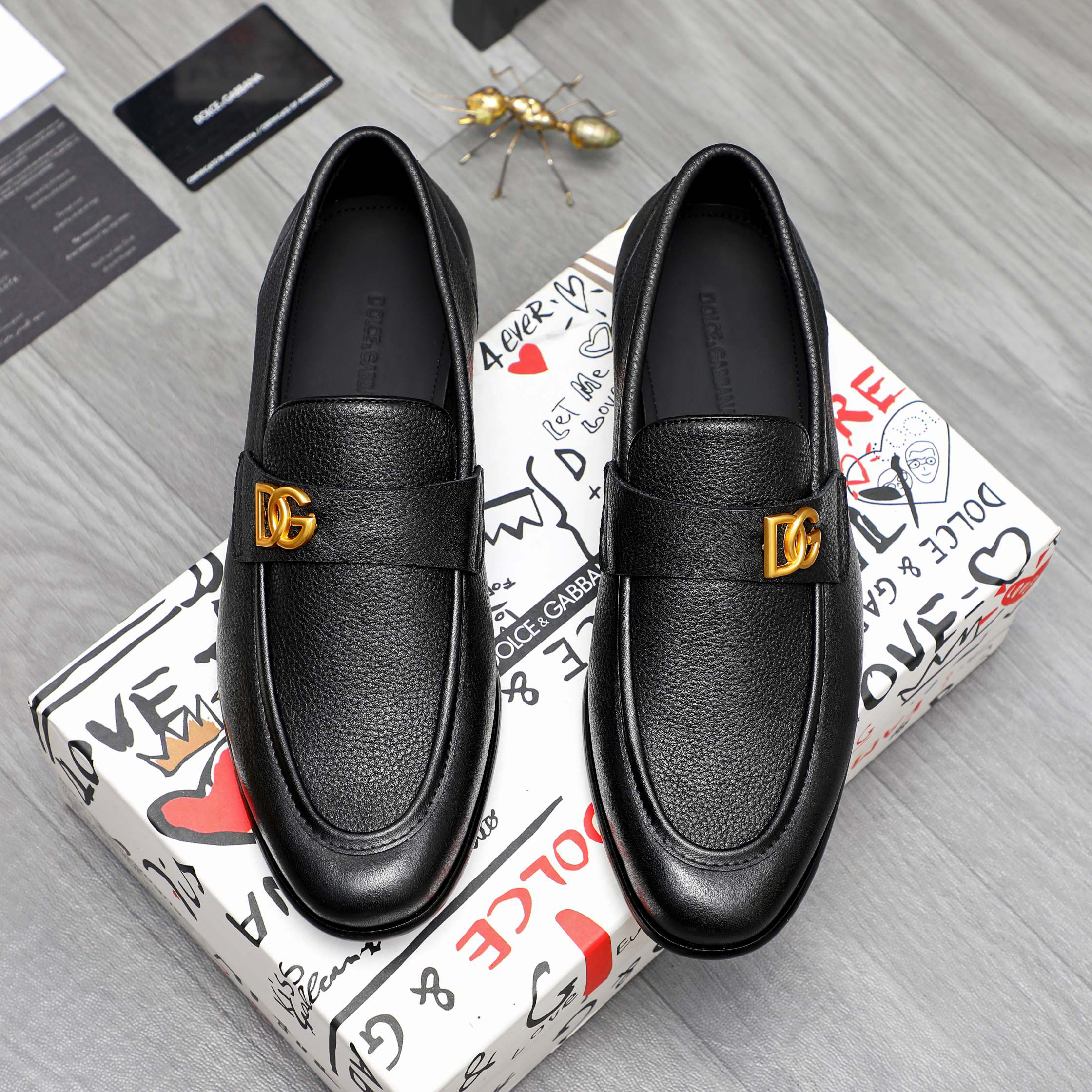 D&G men's leather shoes-61