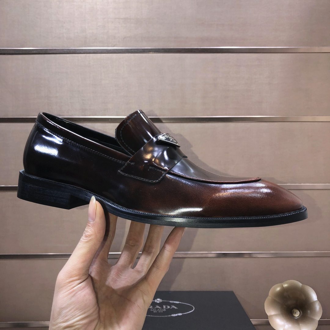 Prada men's leather shoes-46