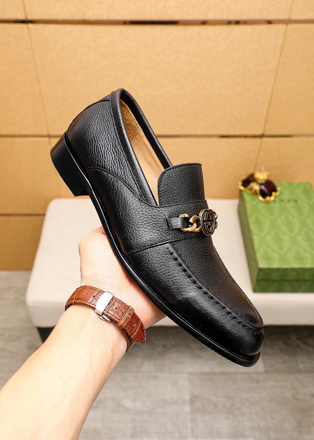 Gucci men's leather shoes-83