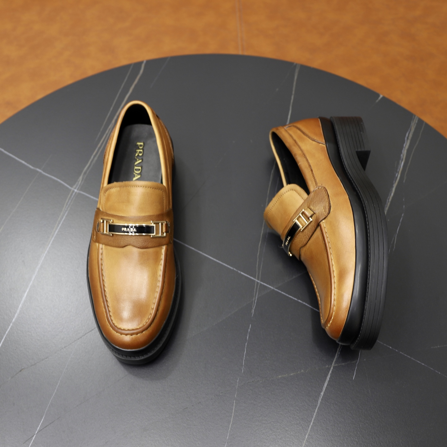 Prada men's leather shoes-66