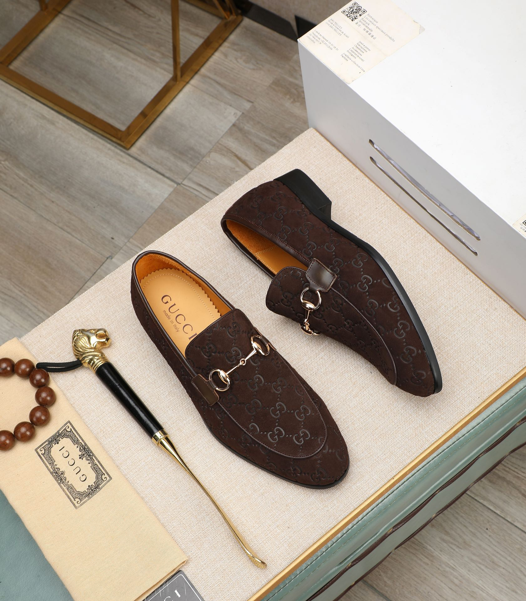 Gucci men's leather shoes-73