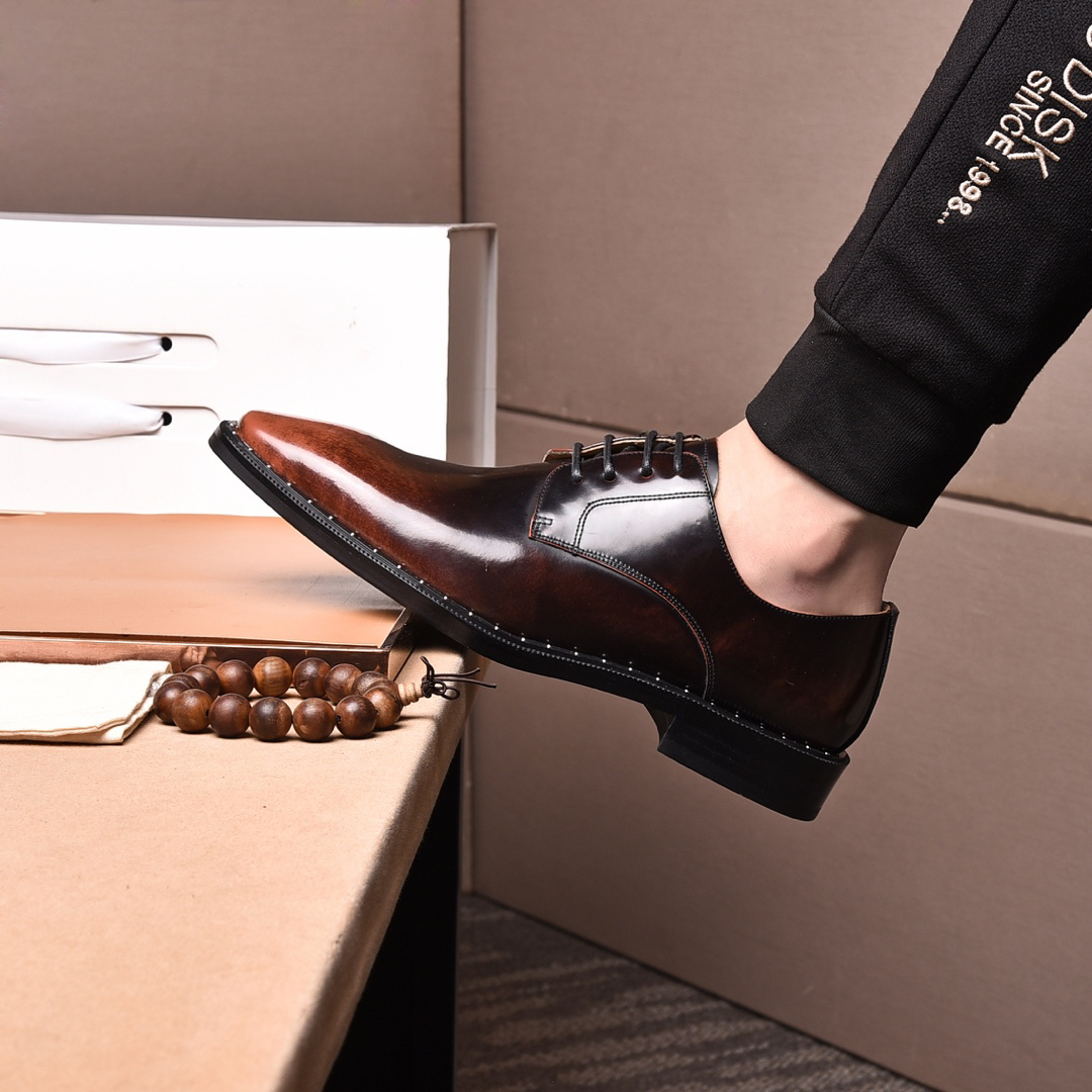 Prada men's leather shoes-62