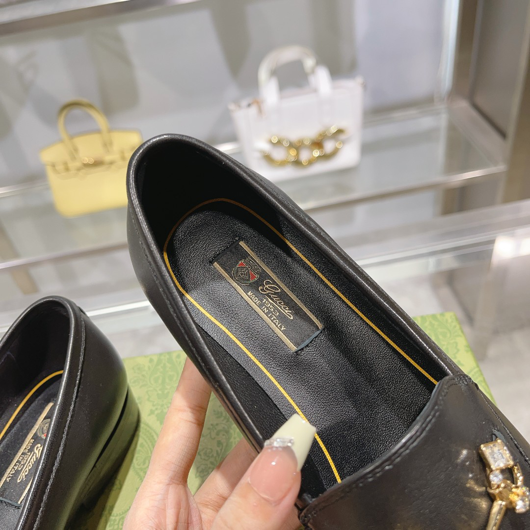Gucci women's leather shoes-20