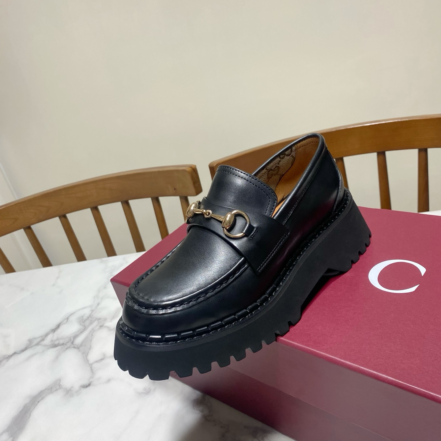 Gucci women's leather shoes-57