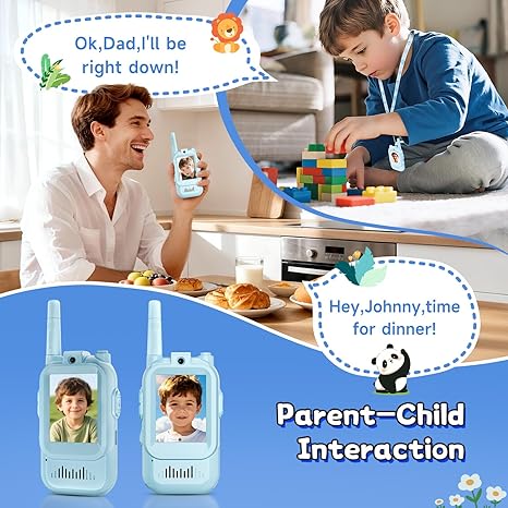 Children's Video Walkie-Talkies, 2-Pack Rechargeable Handheld Video Walkie-Talkies