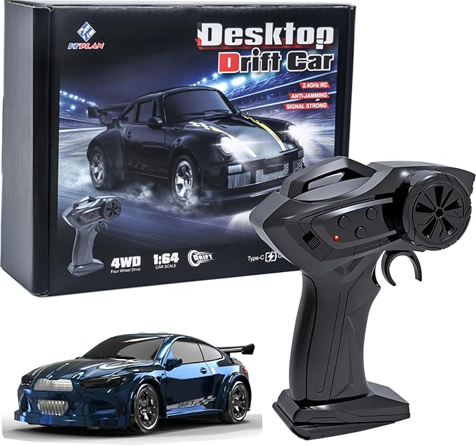 1/64 Scale Mini Remote-Controlled Drift Car, 2.4GHz High-Speed 4WD Full-Throttle Drift Racing Sports RC Car